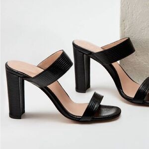 Inez sara black lizard emboss Sandals